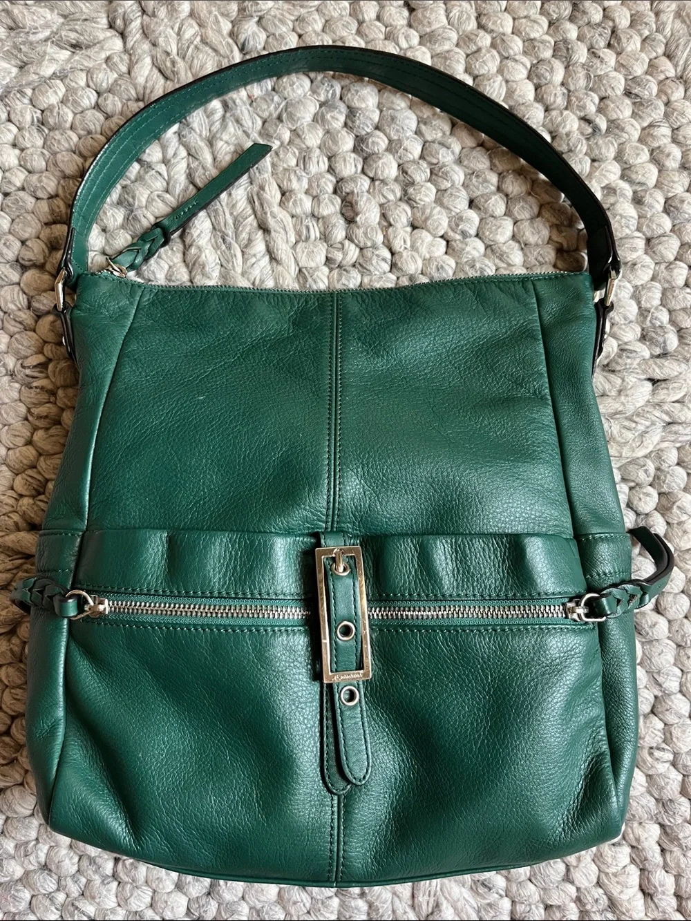 B. Makowsky emerald green “Meteopolitan Hobo)” leather purse